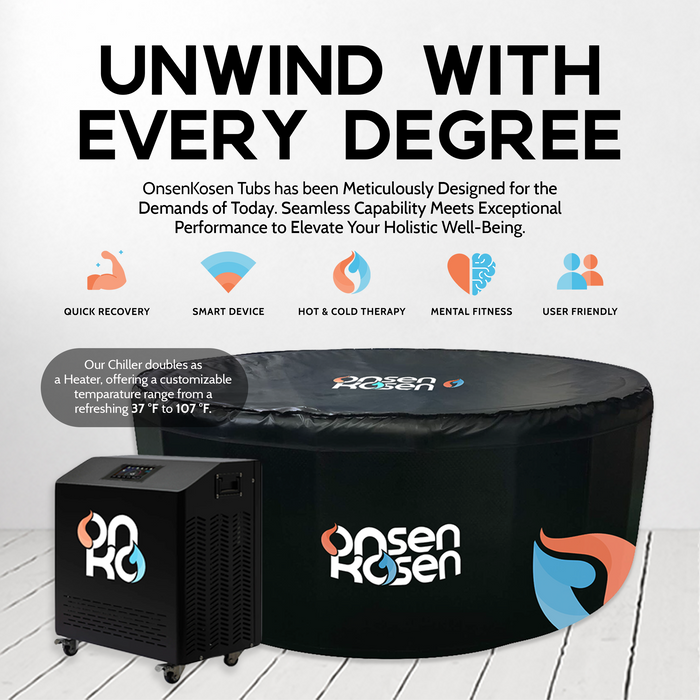 OnsenKosen-  Beppu 4 to 6 Person Group Therapy Tub with Pro 2HP Dual Chiller/Heater | OK2-IR200
